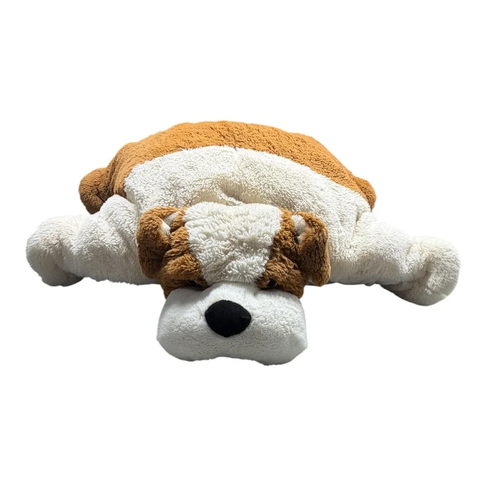 Pillow Chums by Kellytoy Bulldog Plush 2-in-1 Stuffed Animal Pillow Brown White
